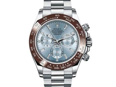 Rolex Cosmograph Daytona 116506 ID Platinum Ice Blue Baguette Diamond Dial 40mm Men’s Watch